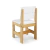 Cadeira Infantil Pooh em madeira natural com assento e encosto brancos, design moderno e estrutura reforçada, ideal para uso em quartos, salas de brinquedos e áreas de estudo infantis