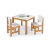 Conjunto Mesa Infantil Timão com duas cadeiras Pooh na cor branco, ideal para crianças, com estrutura de madeira e design moderno.