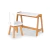 Kit mesa infantil Finn e cadeira infantil Lola na cor branca com estrutura de madeira clara, ideal para quartos e salas de crianças.