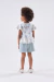Conjunto Infantil Blusa Estampada Floral com Tule e Shorts Azul na internet