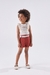 Conjunto Infantil Terracota com Blusa Bordada e Shorts com Cinto em Jacquard - comprar online