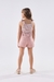 Conjunto Infantil Rosa com Blusa Estampada e Short-saia em Moletom Linho na internet