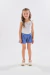Conjunto Infantil Azul com Blusa Texturizada e Shorts em Tricot Leve - comprar online