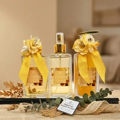 Kit Cascas & Folhas 250ml – Difusor + Home Spray + Sabonete Líquido
