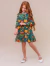 Vestido Manga Verde Onça - Bubalellê Moda Infantil