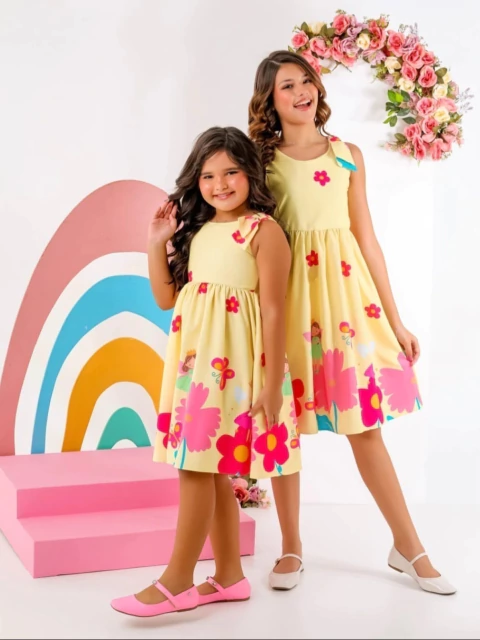 Vestido Laço Fadinha Amarelo - comprar online