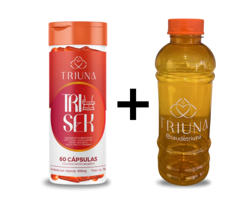 Kit Corpo em Movimento – Emagreça com TRI SEK e Mantenha-se Hidratada com a Garrafa Triuna laranja - comprar online