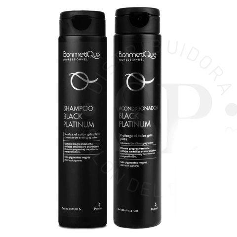Kit Matizador Black Platinum Shampoo + Acond. Bonmetique x350ml - comprar online