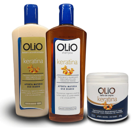 Kit Keratina Shampoo + Balsam 420ml + Mascara 200ml Olio - comprar online