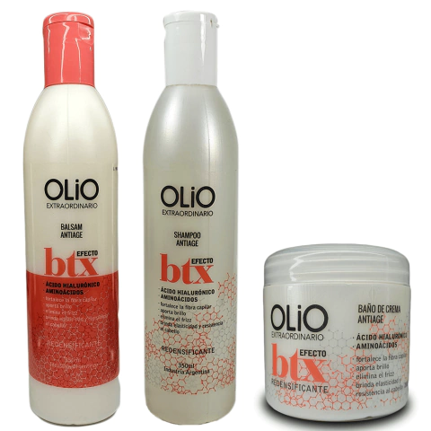 Kit BTX Shampoo + Balsam 350ml+ Baño de Crema 200ml Olio - comprar online