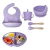 Set Bebe Vajilla Infantil Silicona Antideslizante X6 Piezas - tienda online