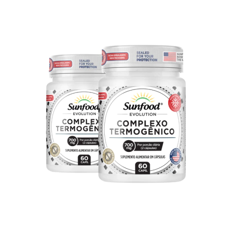 KIT 02 COMPLEXO TERMOGÊNICO 700MG 60 CAPSULAS - SUNFOOD EVOLUTION