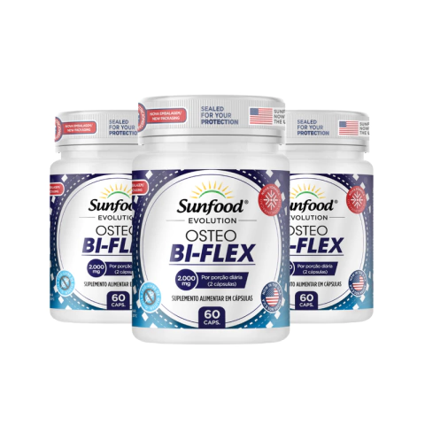 KIT 03 OSTEO BI-FLEX 2000MG 60 CAPSULAS - SUNFOOD EVOLUTION