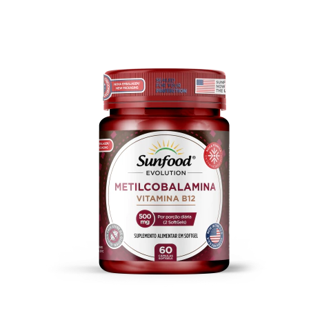METILCOBALAMINA (VITAMINA B12) 500MG 60 SOFTGELS SUNFOOD EVOLUTION