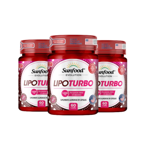 KIT 03 LIPO TURBO 1.000MG 60 CAPSULAS - SUNFOOD EVOLUTION