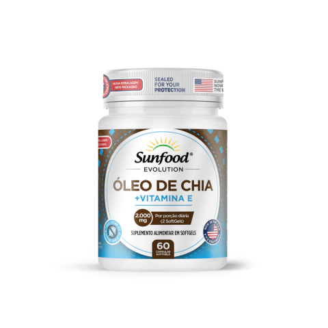 ÓLEO DE CHIA + VITAMINA E 2.000MG 60 SOFTGELS SUNFOOD EVOLUTION