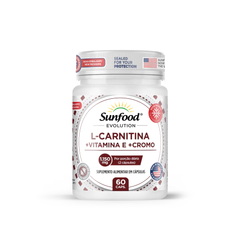 L-CARNITINA + VITAMINA E + CROMO 1.150MG 60 CAPSULAS SUNFOOD EVOLUTION