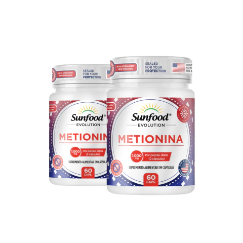 KIT 02 METIONINA 1.000MG 60 CAPSULAS - SUNFOOD EVOLUTION