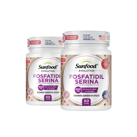 KIT 02 FOSFATIDILSERINA 400MG 60 CAPSULAS SUNFOOD EVOLUTION