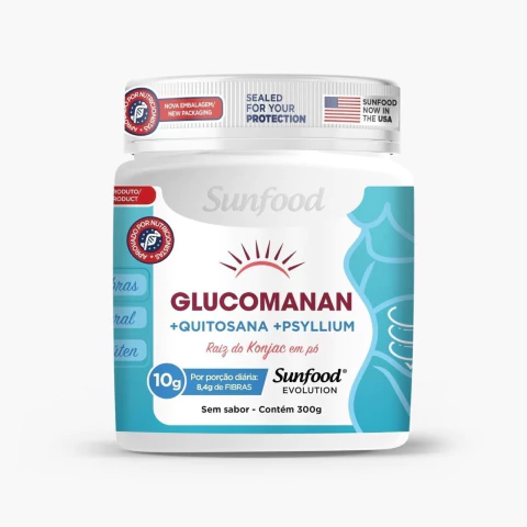 Glucomanan + Quitosana + Psyllium 300g - SUNFOOD EVOLUTION