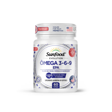 ÔMEGA 3-6-9 EPA 2.000MG 60 SOFTGELS SUNFOOD EVOLUTION