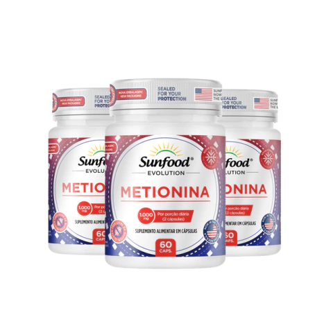 KIT 03 METIONINA 1.000MG 60 CAPSULAS - SUNFOOD EVOLUTION