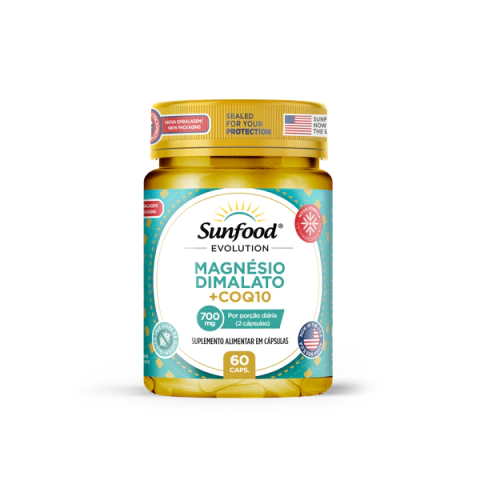 MAGNÉSIO DIMALATO + COQ10 700MG 60 CAPSULAS SUNFOOD EVOLUTION