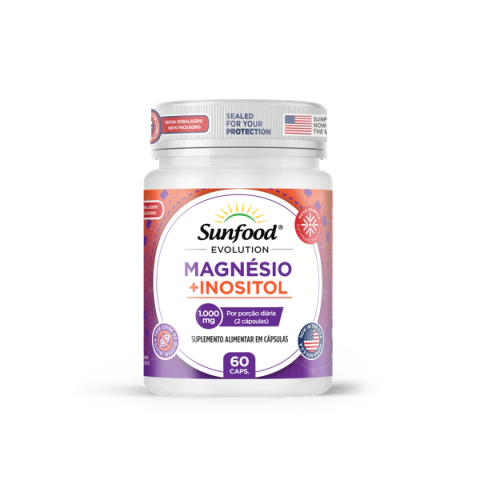MAGNÉSIO + INOSITOL 1.000MG 60 CAPSULAS SUNFOOD EVOLUTION