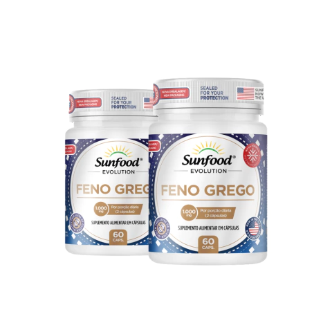 KIT 02 FENO GREGO 1.000MG 60 CAPSULAS - SUNFOOD EVOLUTION