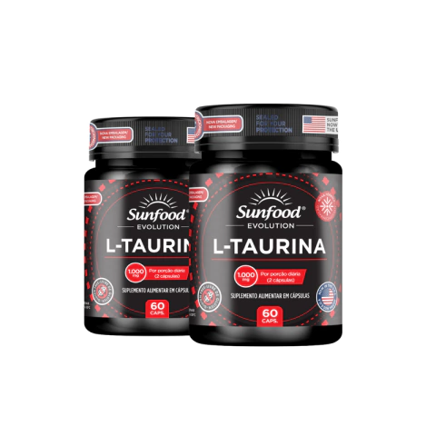 KIT 02 L-TAURINA 1000MG 60 CAPSULAS - SUNFOOD EVOLUTION