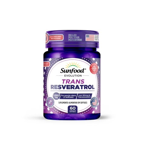 TRANS RESVERATROL 1.000MG 60 SOFTGELS SUNFOOD EVOLUTION