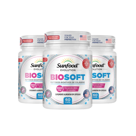 KIT 03 BIOSOFT 1.000MG 60 CAPSULAS - SUNFOOD EVOLUTION