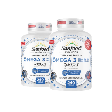 KIT 02 OMEGA 3 EPA DHA 2000MG 240 SOFTGELS - SUNFOOD EVOLUTION