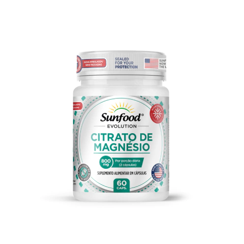 CITRATO DE MAGNÉSIO 800MG 60 CAPSULAS SUNFOOD EVOLUTION