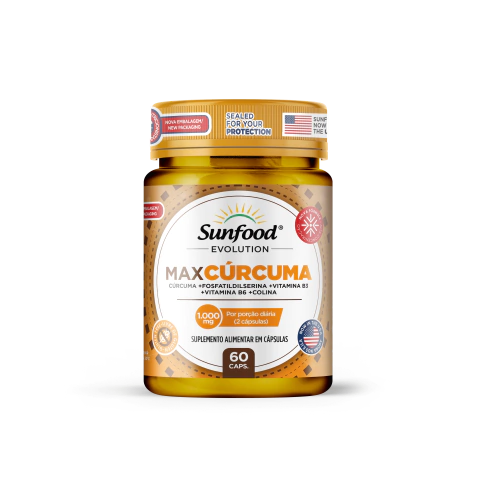 MAX CÚRCUMA 1.000MG 60 CAPSULAS SUNFOOD EVOLUTION