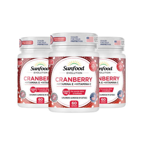 KIT 03 CRANBERRY 2000MG 60 SOFTGELS - SUNFOOD EVOLUTION