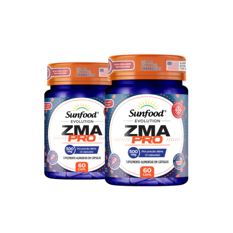 KIT 02 ZMA PRO 500MG 60 CAPSULAS - SUNFOOD EVOLUTION