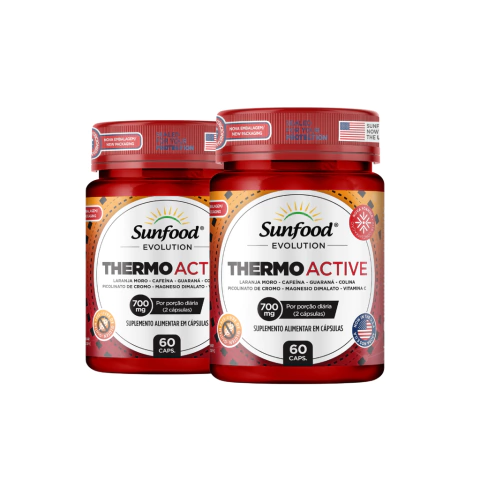 KIT 02 THERMO ACTIVE 700MG 60 CAPSULAS - SUNFOOD EVOLUTION
