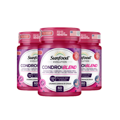 KIT 03 CONDROIBLEND 1.500MG 60 CAPSULAS - SUNFOOD EVOLUTION