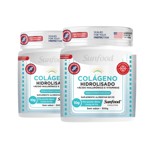 KIT 02 COLÁGENO HIDROLISADO 300G - SUNFOOD EVOLUTION