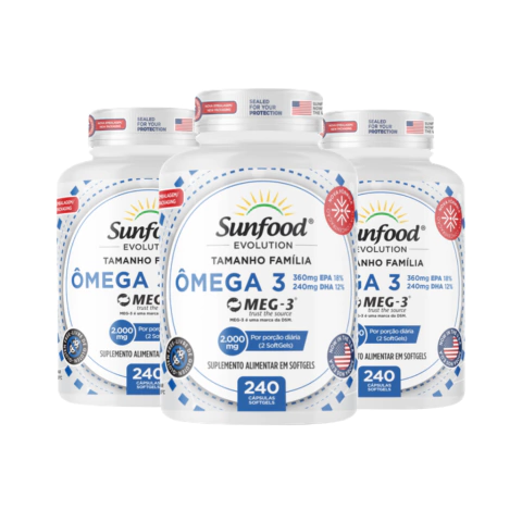 KIT 3 OMEGA 3 EPA DHA 2.000MG 240 SOFTGELS - SUNFOOD EVOLUTION