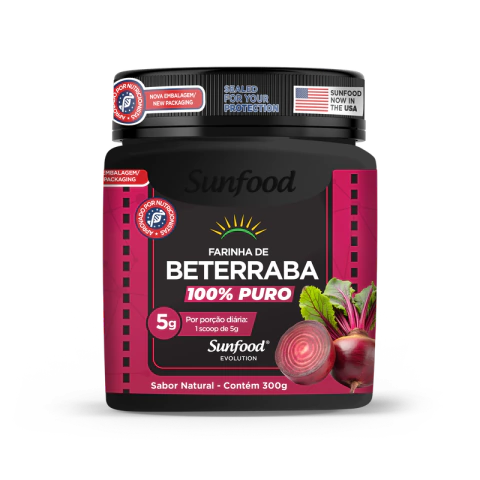 FARINHA DE BETERRABA SOLÚVEL 300G SUNFOOD EVOLUTION