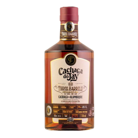 Cachaça do Jay three Barrels Carvalho Frances Porto 700ml