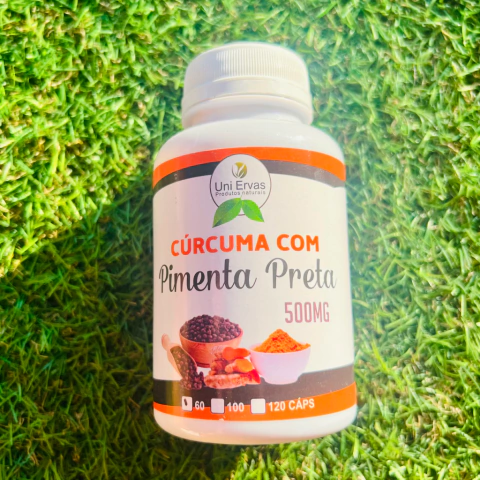 60 cápsulas de cúrcuma com pimenta preta 500mg - comprar online
