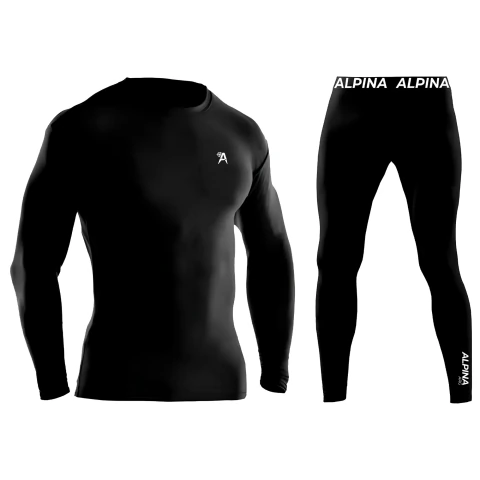 Conjunto Termico Completo Remera + Calza Frio Extremo Frizado Hombre Alpina