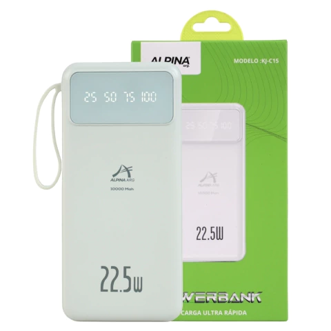 Cargador Portátil Power Bank 10000 mAh 22.5 Watts Alpina KJ-C15 - Alpina