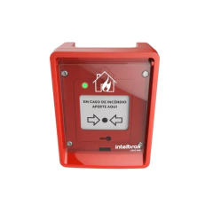 Acionador manual convencional vermelho para alarme de incêndio Intelbras AMC466 com proteção IP66