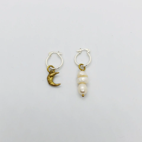 Brinco Argola Figuras e Pérolas - Geline