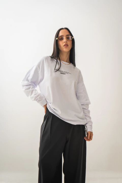 Remera Doble Manga Enne Blanca - comprar online