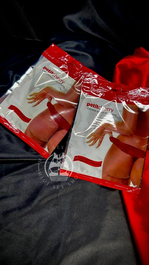 CALCINHA SOLÚVEL DE FANTASIA SEM COSTURA DE GELATINA PETIT CHERRY